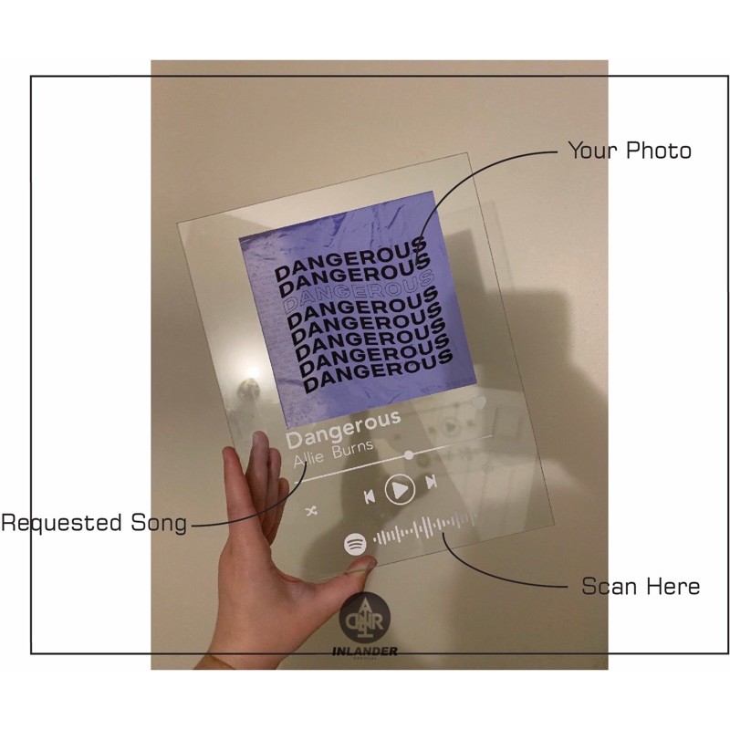 Spotify Acrylic Song Album Art Laser Engraved Custom Photos and Songs Support Scan Barcode!!!