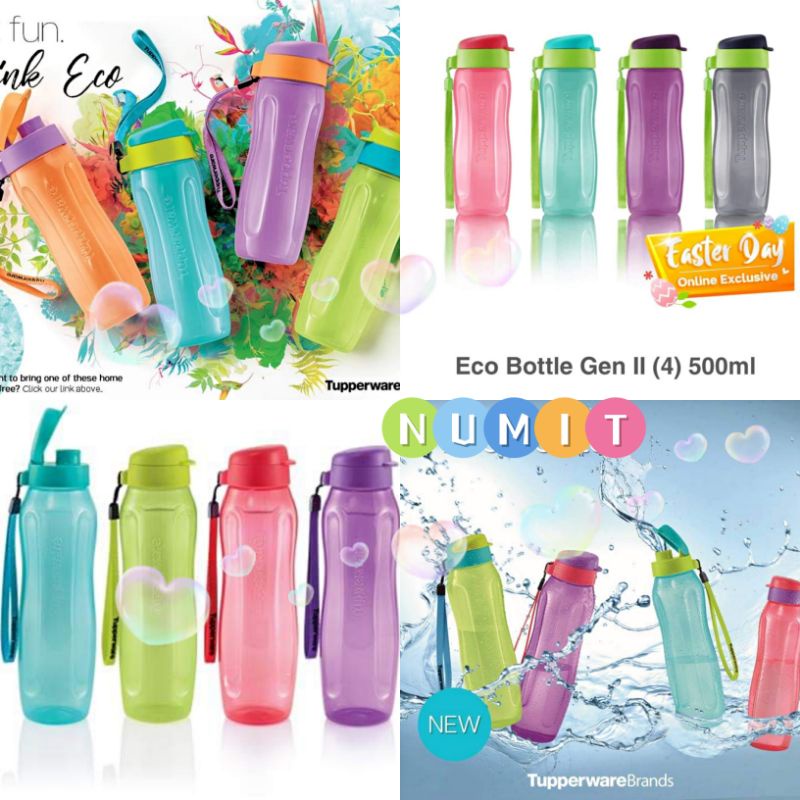 5 Jenis Tupperware Slim Eco Bottles 1L/ 500ml tumbler (Pls Select