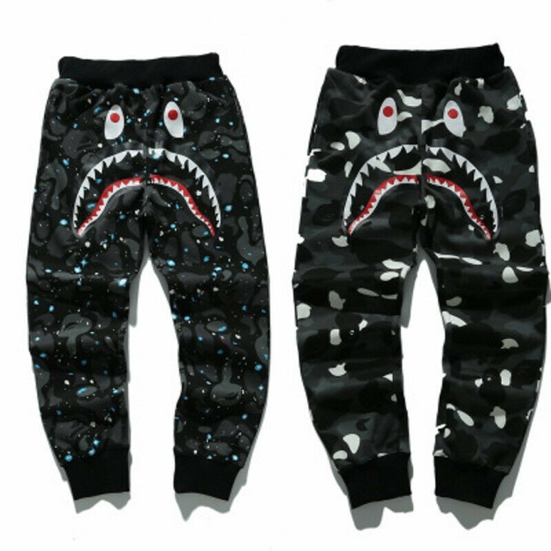 grey bape joggers