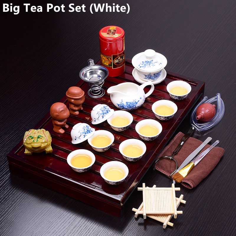 【Z2I】Chinese Kung Fu Tea Set Porcelain Teapot Pot Cup Elegant Kettle