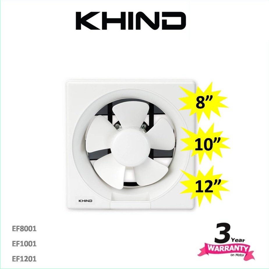 KHIND Exhaust Fan EF1001(10") / EF1201 (12") / EF8001(8") Shopee Malaysia