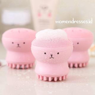 【Free Shipiing】Baby Shampoo, Silicone Finish Brush, Octopus Cleanser, Silicone Wash Brush. 1 PC Small Octopus Shape Silicone Face