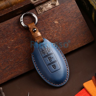 Tuqiang® Hand Sew Luxury Genuine Leather Car Remote Key Holder Case Cover Protector Skin for FORD B 3 Buttons Smart Key 1PC 