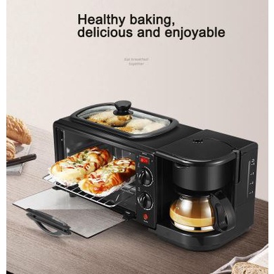 🎁KL STORE✨  3 IN 1 Multi Function Electric Toaster Oven With Flying Pan & Coff