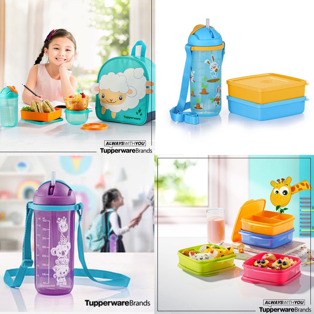  Tupperware Twinkle Straw Tumbler 350ml 500ml Back To School Set 