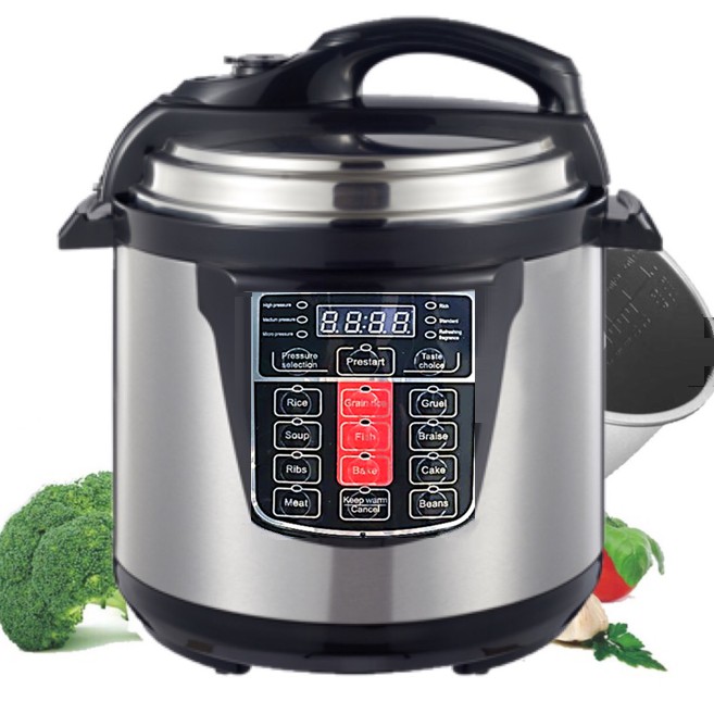 6L Electric Digital Pressure Cooker Non-stick Stainless Steel Inner Pot ...