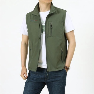 ✽Men's Vest Outdoor Hiking Fishing Quick-dry Sleeveless Jacket Multi-pockets Light-weight Functional Tactical Waistcoat SizeM-6XL