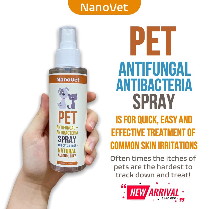 Nanovet Pet Antifungal & Antibacteria Wound Spray for Cat and Dog