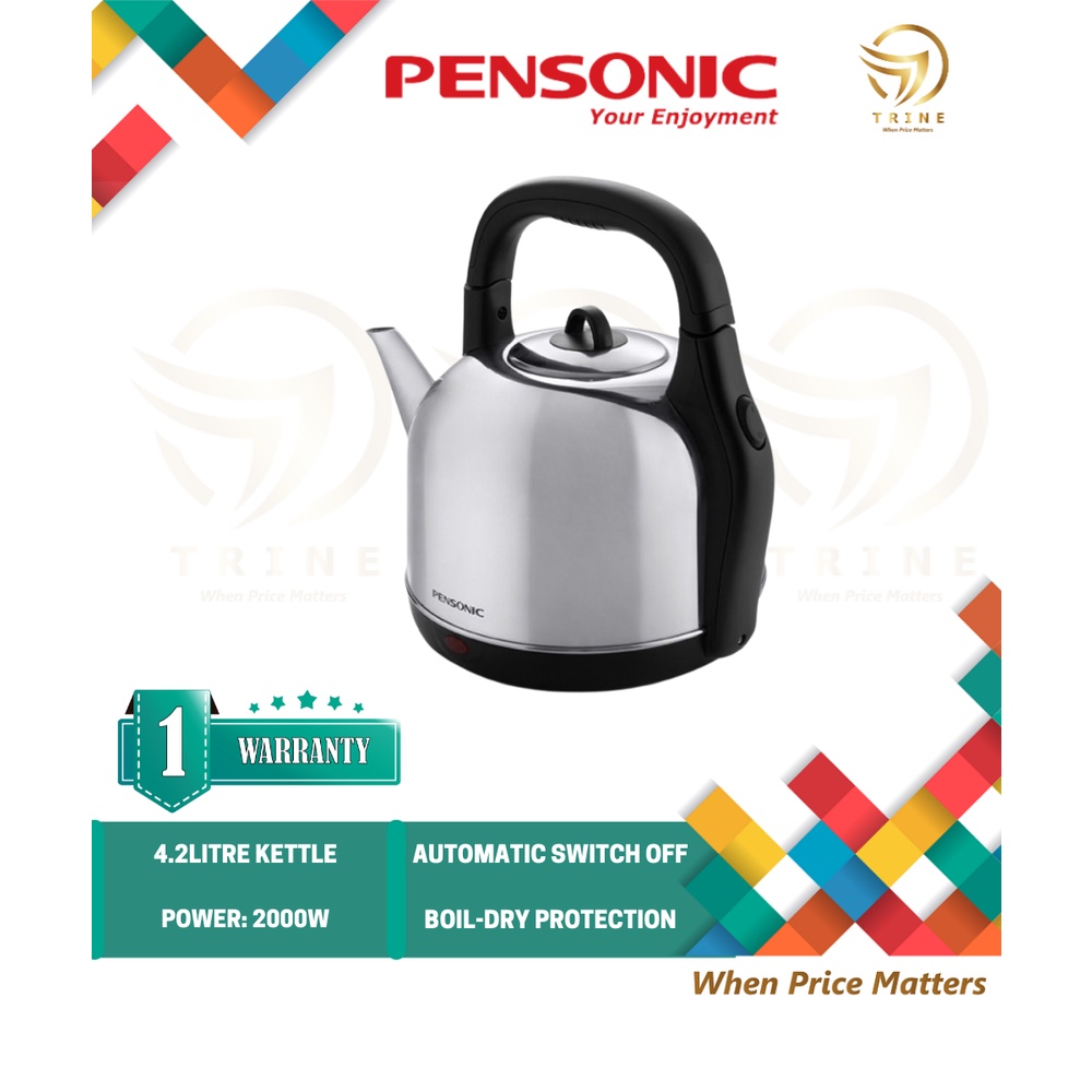 PENSONIC 4.2L STAINLESS STEEL KETTLE PAK-5002 PAK5002/ Pensonic 1.7L Stainless Steel Kettle PAK-1700CSX PAK1700CSX