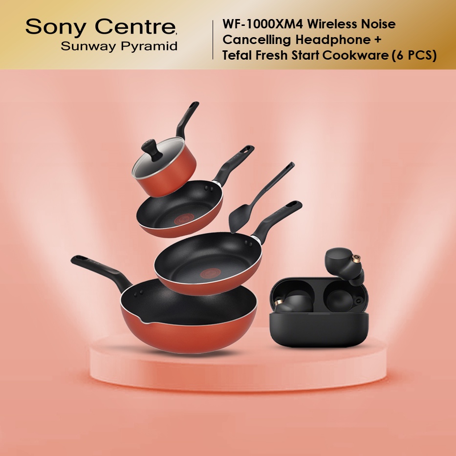 Sony Wireless Noise Cancelling Headphones + Tefal Fresh Start Cookware (6 Pcs) WF-1000XM4