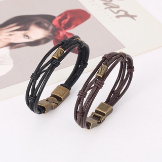 SIMPLICO Men  Fashion Bracelet PU Leather Style  Vintage 