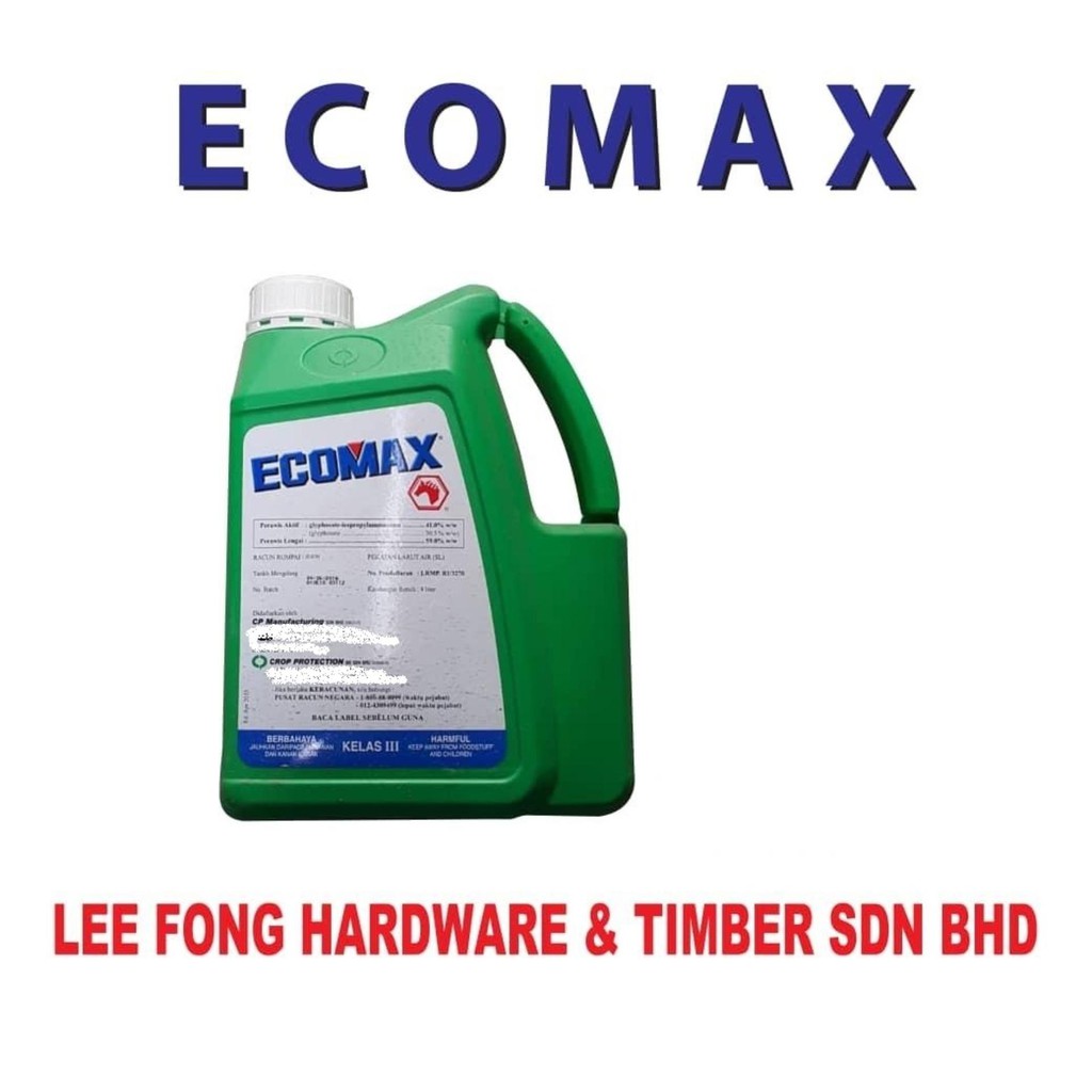 4 Liter Ecomax Glyphosate 41 Class 3 Herbicide Racun Rumpai Rumput Lalang Shopee Malaysia