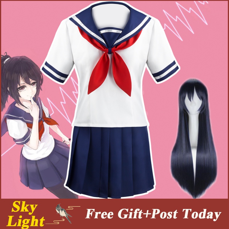 Cosplay Costumes Yandere Simulator Ayano Aishi School Uniform Jk Uniform  Short Sleeve Top Skirt Bow Tie Women Outfit Sailor Suit Cosplay Costumes  AliExpress | Anime Yandere Simulator Ayano Aishi Cosplay Costumes Girls