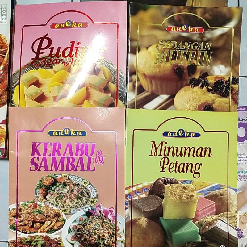 Preloved Majalah Aneka/Puding & Agar2/Hidangan Muffin/Minuman Petang/Kerabu dan Sambal