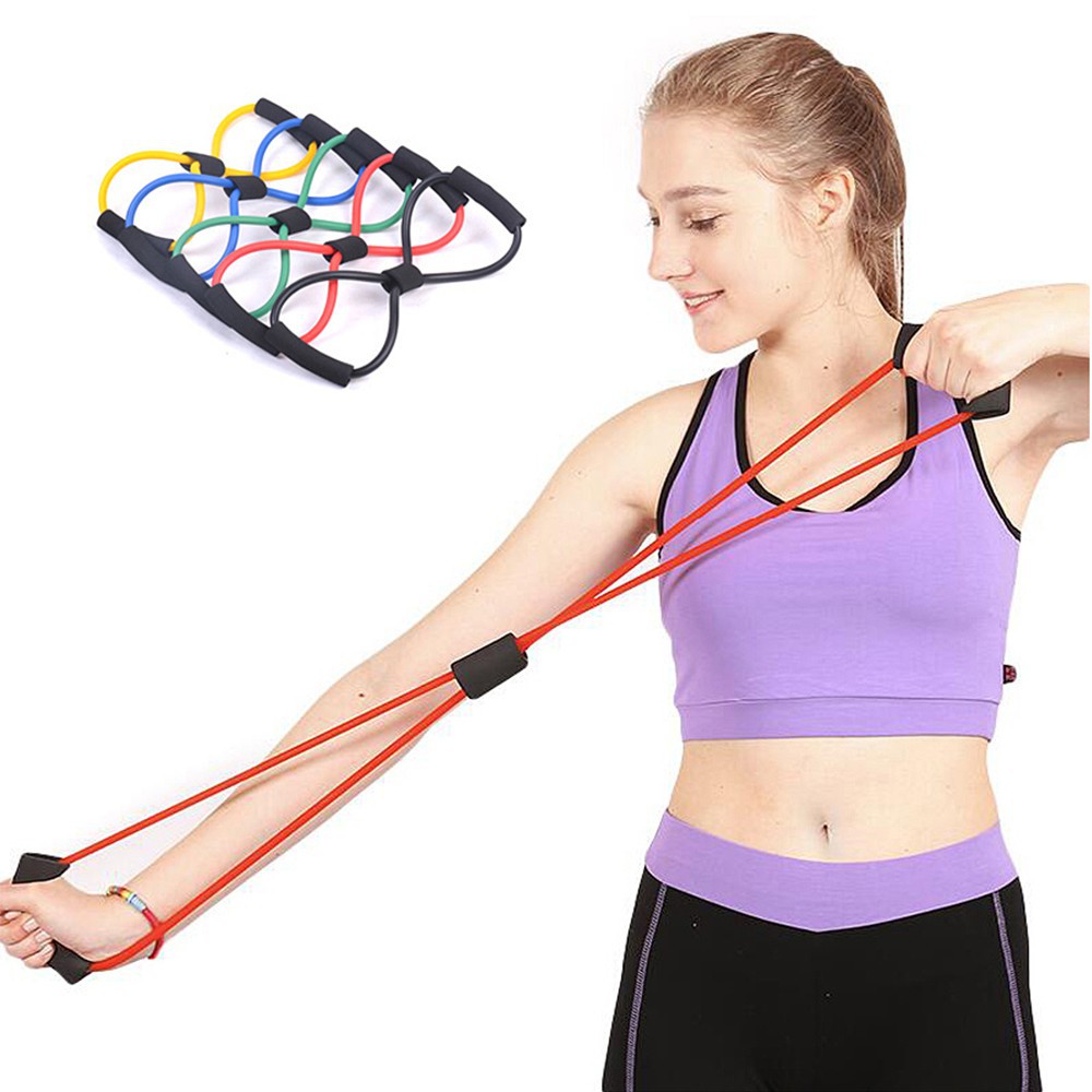 【Ready Stock】Yoga Elastic 8 Shape Rope Band Pulling Rope Chest Expander Gym Exerciser Tali Elastik 8 Bentuk