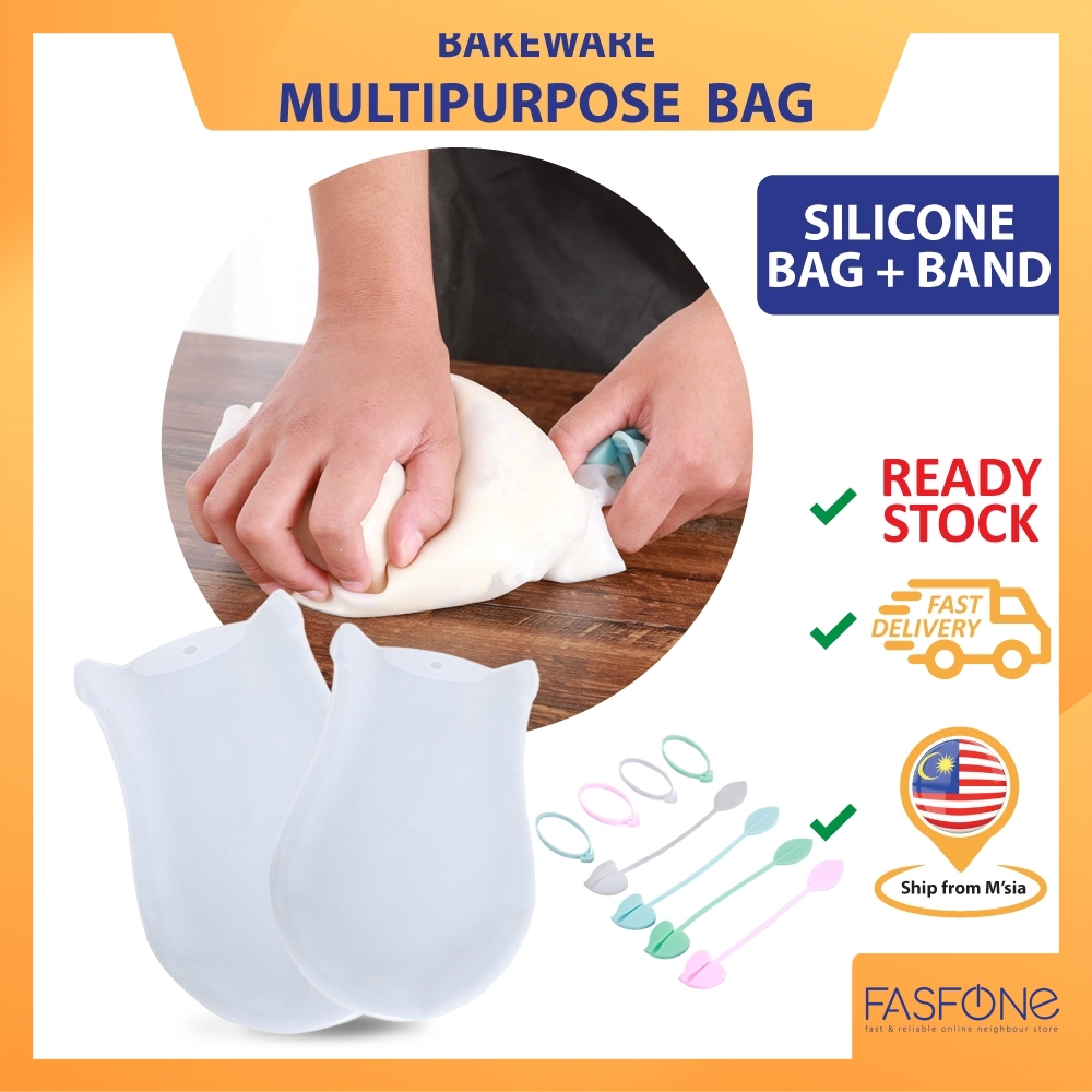 (Ready Stock in Malaysia) Silicone kneading Dough bag Food Storage Flour Mixing Bag Baby Food Processor Manual