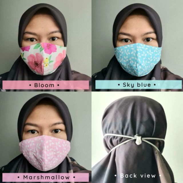 Fabric Face Mask Kain  Cotton Handmade 3 layer dewasa 