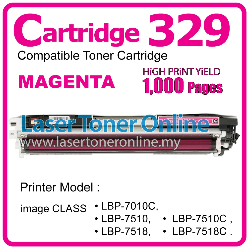 Compatible Canon Crg Cartridge 329 Crg329 Lasershot Lbp7010c Lbp7018c Lbp7018 Lbp7510 Lbp 7018c Color Laser Magenta Shopee Malaysia