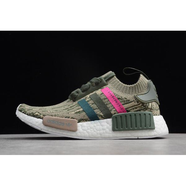 Adidas Nmd R1 Primeknit Green Night Shock Pink By9864 Running Shoes Shopee Malaysia