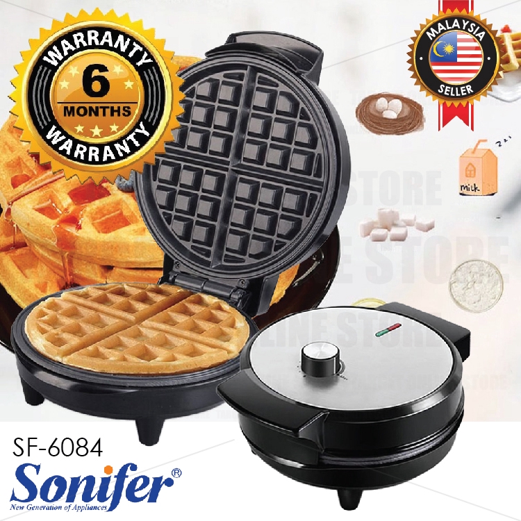 [6 MONTH WARRANTY] SONIFER Waffle Maker SF-6084 Adjustable Temperature Control with Control Knob