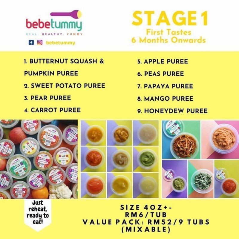 Buy Ready Stock Cod Only Bebetummy Puree Stage 1 For 6m Puri Buah Sayur Untuk Bayi Seawal Usia 6 Bulan Seetracker Malaysia