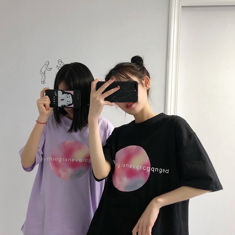 Oce Korea Ulzzang Couple Girlfriends Letter Loose Short Sleeved T