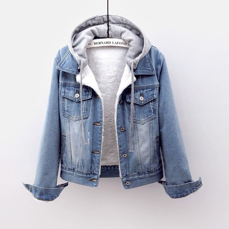 jean coat with hood