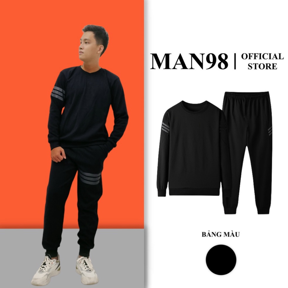 Men's Autumn Winter Sports Set With 3 Stripes Arm, Men'S Felt Suits