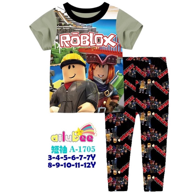 Ailubee A1705SL Roblox Boy Pyjamas (3/4/5/7/9y) Shopee Malaysia
