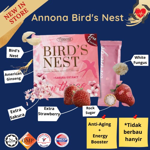 Annona Bird's Nest On The Go with Sakura and Strawberry extract (Sachet