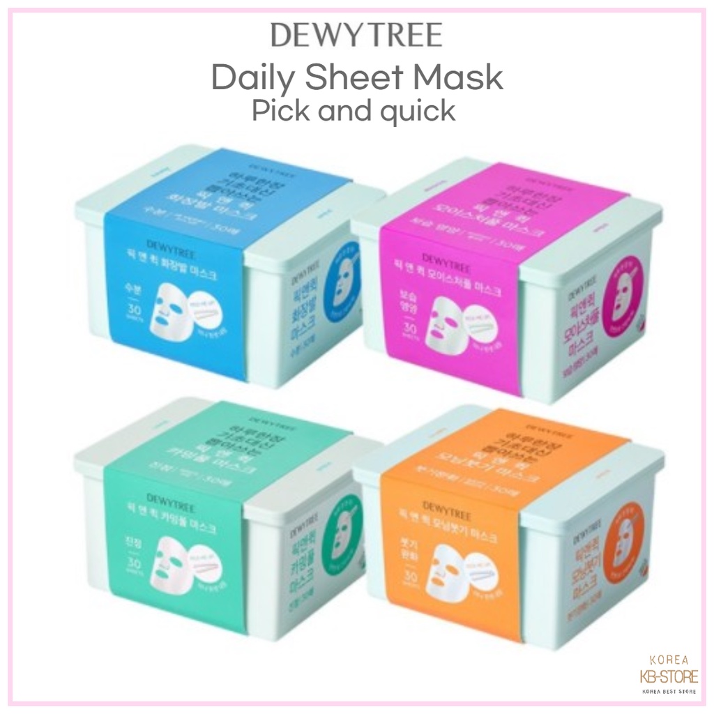 [DEWYTREE] Pick and Quick Mask 30 pads Refreshing / Calmingfull / Moisturefull / De-Puff Morning