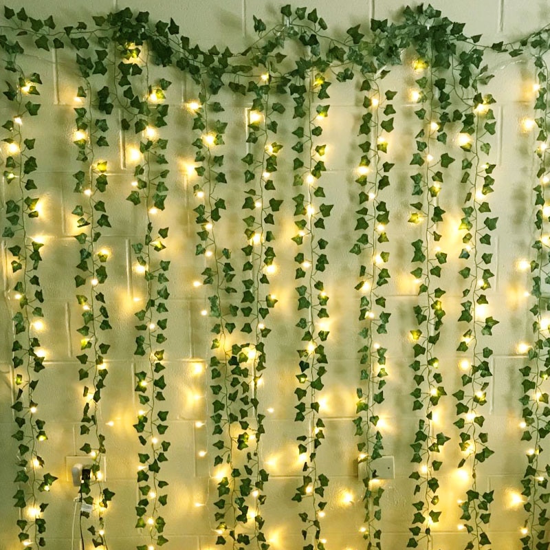 230cm Green silk artificial Hanging ivy leaf garland plants vine leaves ...