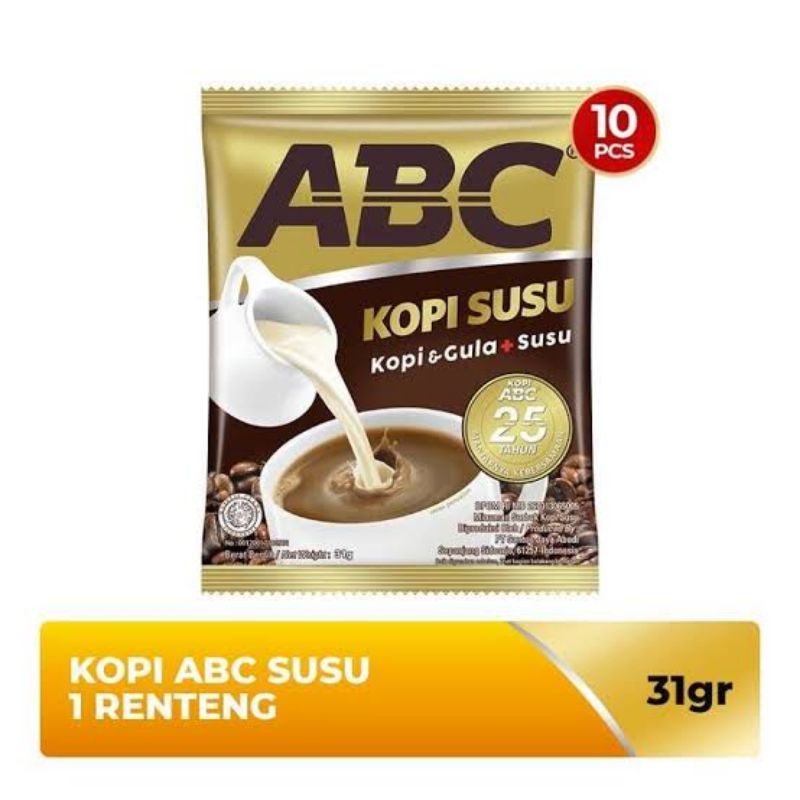 10pcs ABC Instant Coffee Milk Coffee 31 Grams / Instant Coffee Shopee