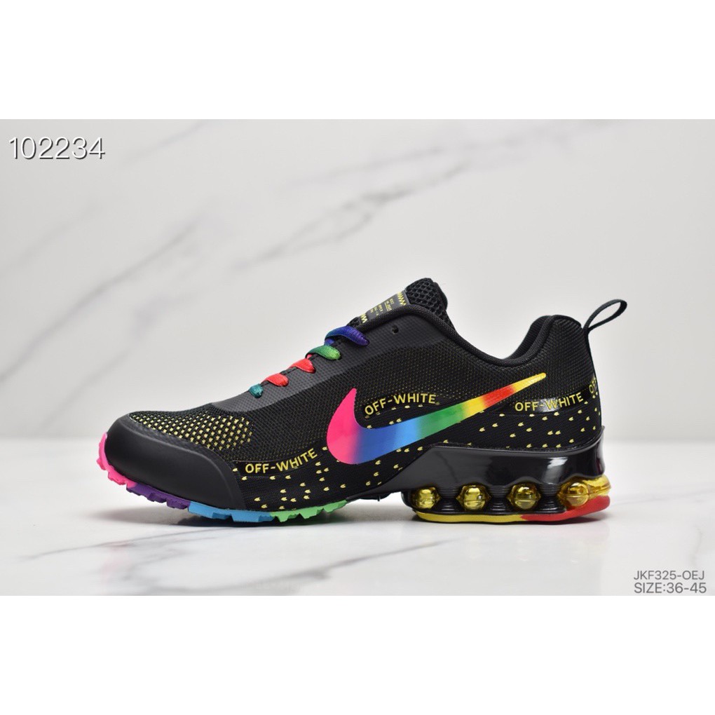 black and rainbow nike shoes