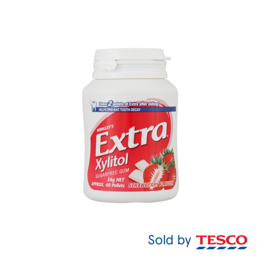 Wrigleys Extra Xylitol Strawberry Flavour Sugarfree Gum 40 Pellets 56g