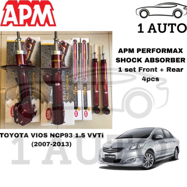 Apm Performax Shock Absorber 1 Set 4pcs For Toyota Vios Ncp93 2008 2012 Shopee Malaysia