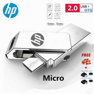 HP micro 2TB 1TB 512GB OTG USB Flash Drive Metal Pen drive 256GB 128GB 64GB 360% Rotating Waterproof Mobile Phone Flash Drive U Disk