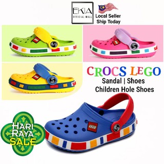 RAYA SALES Children's Lego Sandals Hole Shoes Kids Boy Girl Slipper Non-slip Breathable Kasut Slipper Budak