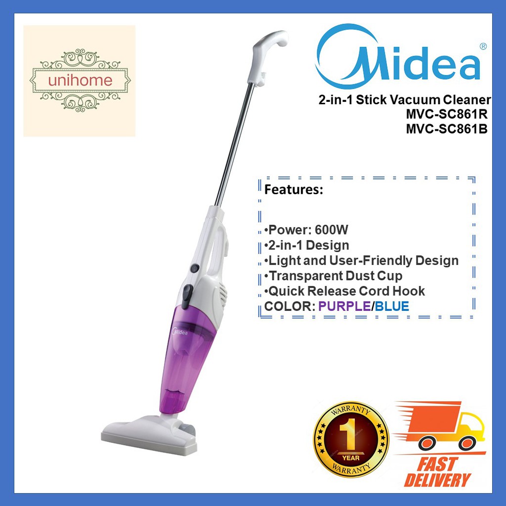 Midea 2in1 Stick Vacuum Cleaner MVCSC861R/MVCSC861B Shopee Malaysia