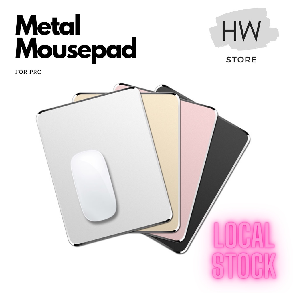 [HWStore] Medium Metal Gaming Mouse Pad - Gold/Pink/Black/Silver (22cm*18cm) - [local Penang stock]