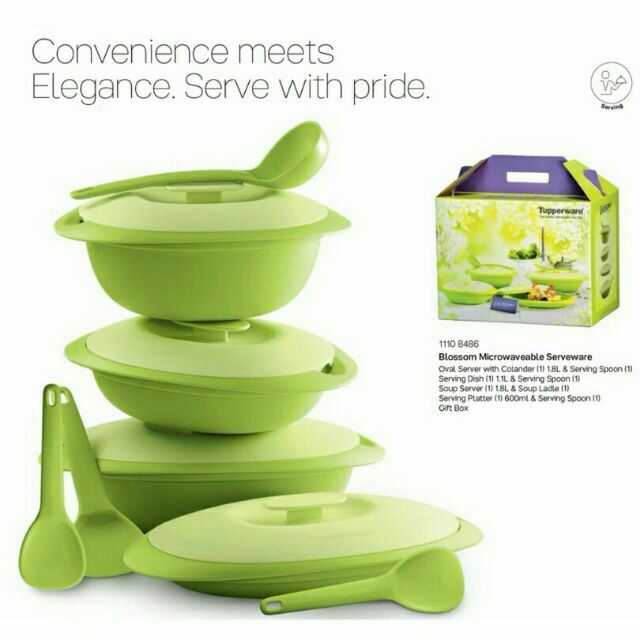 TUPPERWARE Blossom Microwaveable Serveware Set Shopee Malaysia