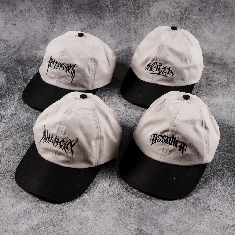 Multi Variant Thick Twill Black Embroidery Pattern Baseball Cap for Unisex