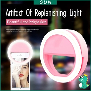 SUN Rechargeable Selfie Ring Light Mini Portable 36 LED USB Level Brightness Adjustable Phone Camera Lamp Clip Raya 2022