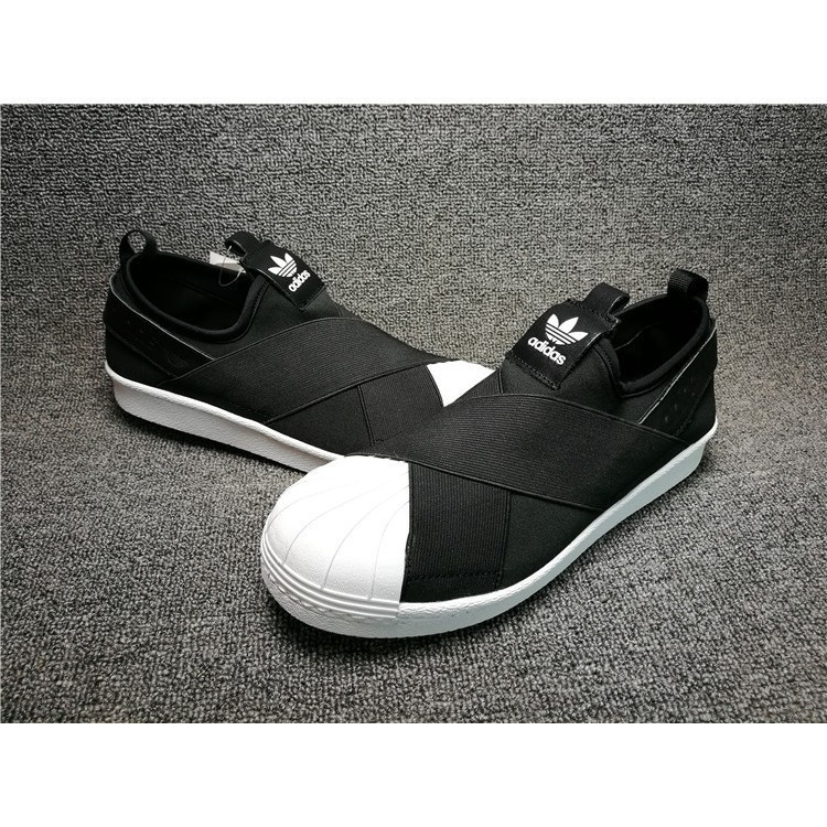 original adidas superstar slip on black out skateboard shoe for 