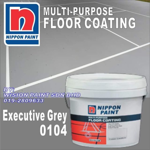NIPPON 0104 EXECUTIVE GREY (5L) MULTIPURPOSE FLOOR COATING Shopee