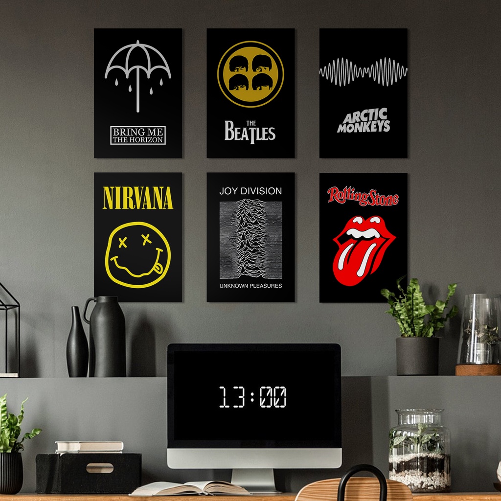 HIASAN DINDING Poster Band Music Music Music Wall Decor Poster Wall Hanging Home Room Retro Vintage AestheticCase & Decorestimate - JO