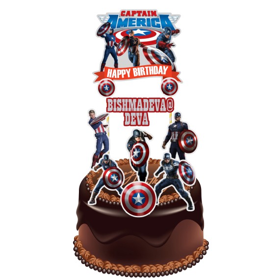 Captain America Cake Topper Shopee Malaysia