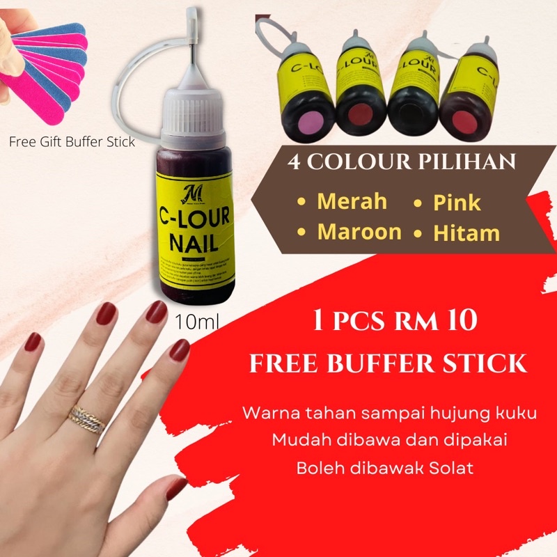 Inai Kuku Neelofa Warna Tahan Lama Sampai Kuku Panjang Sah Solat Warna Maroon Dan Merah Beauty Nails