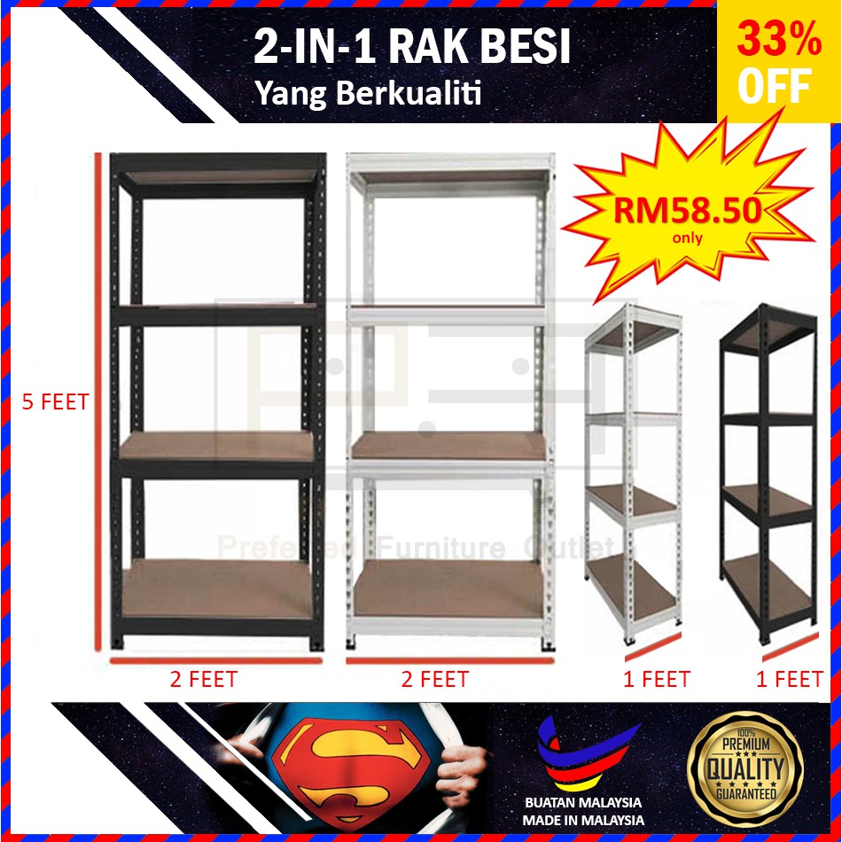 High Quality Rak  Besi  Serbaguna White Black Storage Rack 