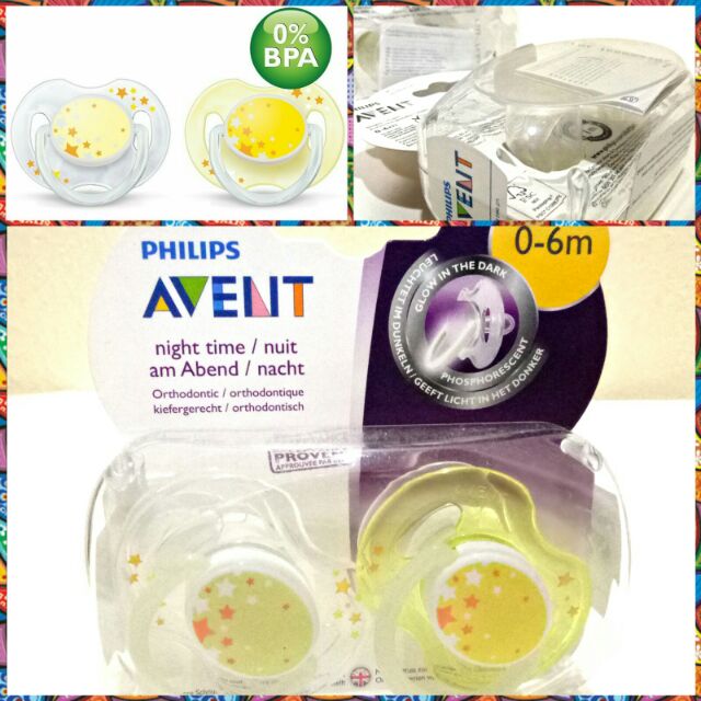 Philips Avent Soother / Pacifier Night Time 06m Shopee Malaysia